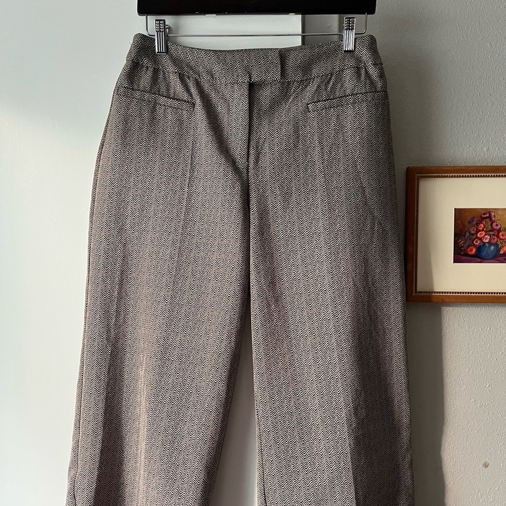 Jones New York Black and White Herringbone Pants